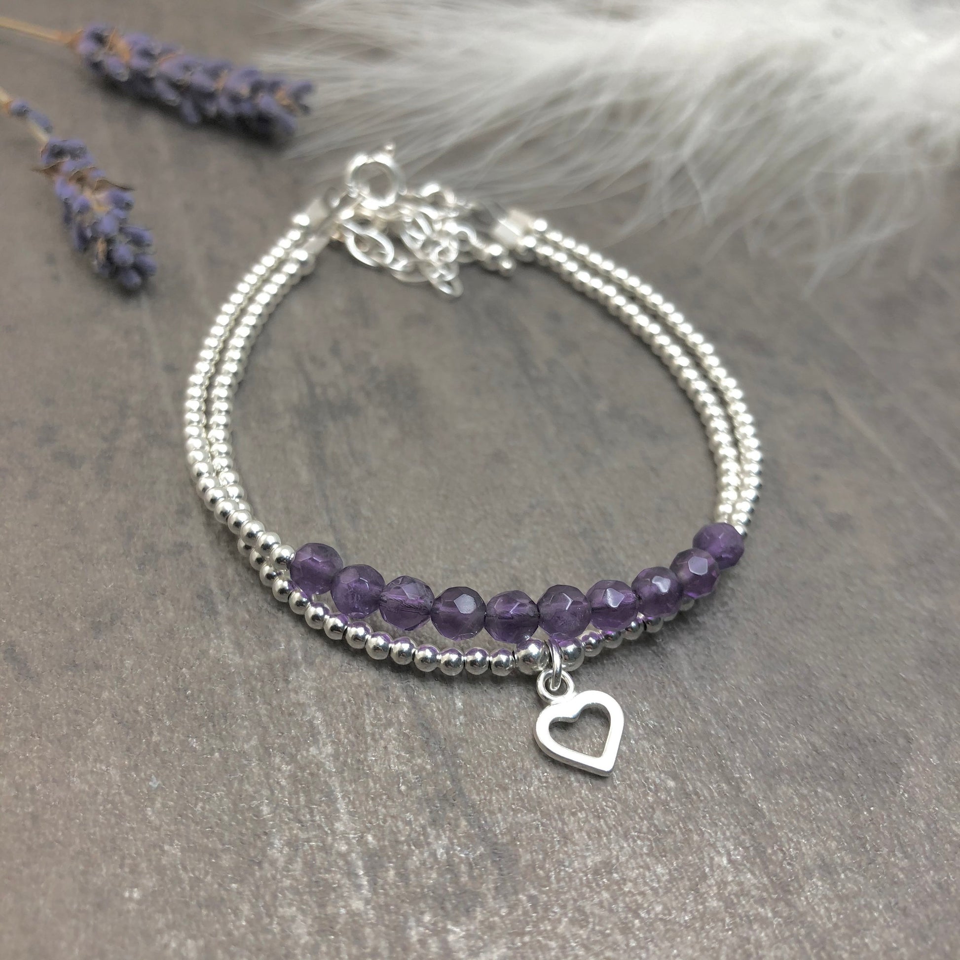 Set of Amethyst Bracelets, February Birthstone