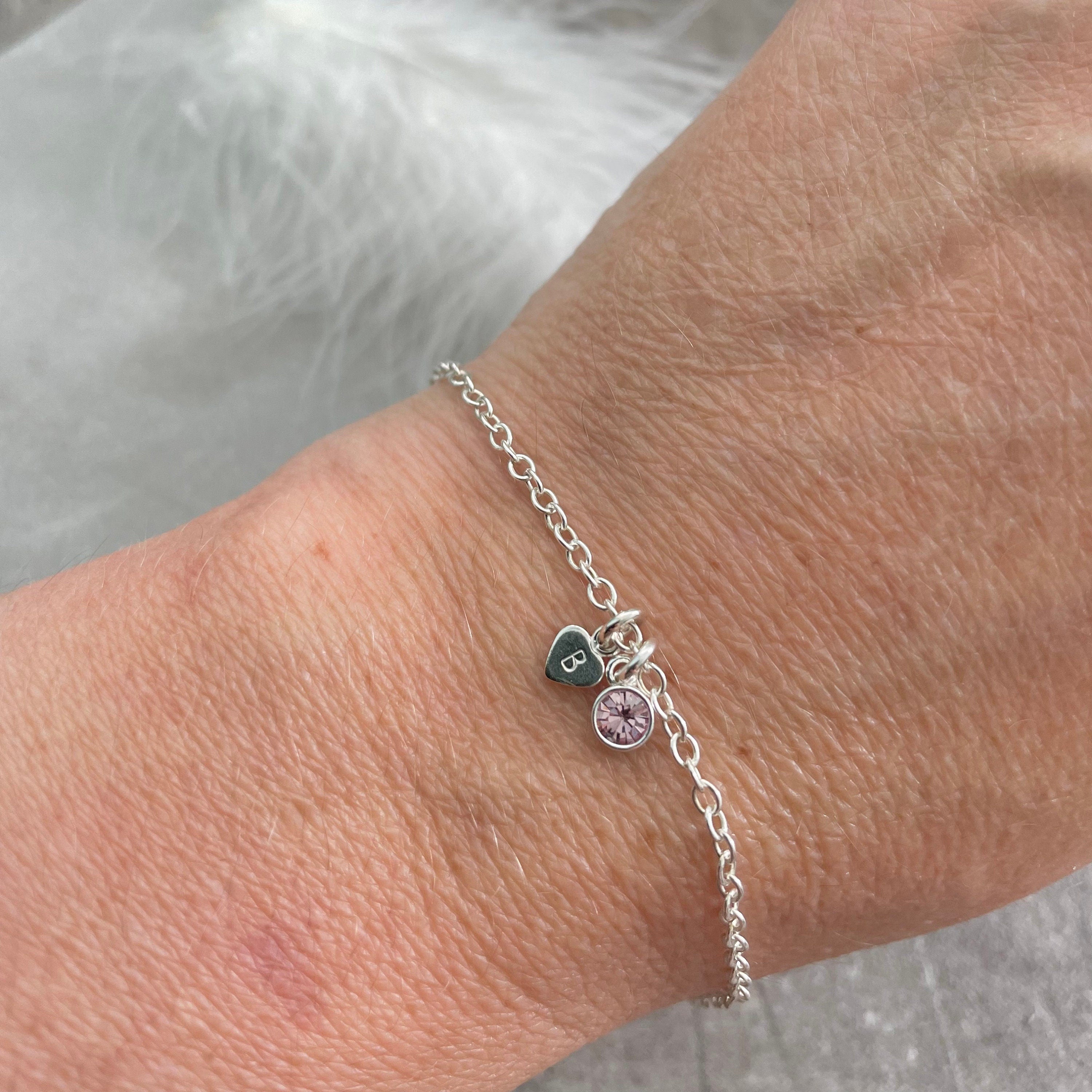 Tiny initial bracelet sale