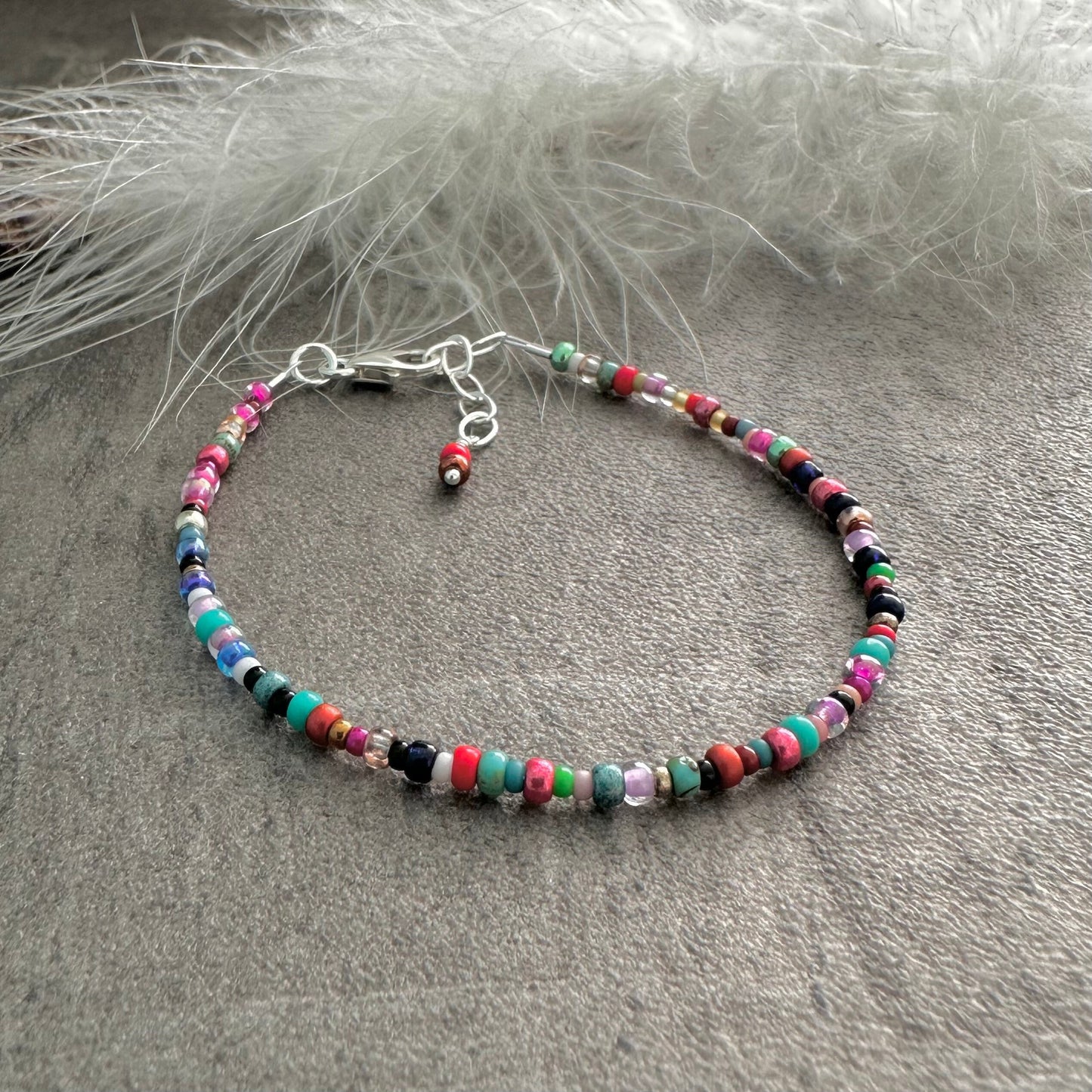 Every Colour Bracelet with seed beads, multicolour bracelet