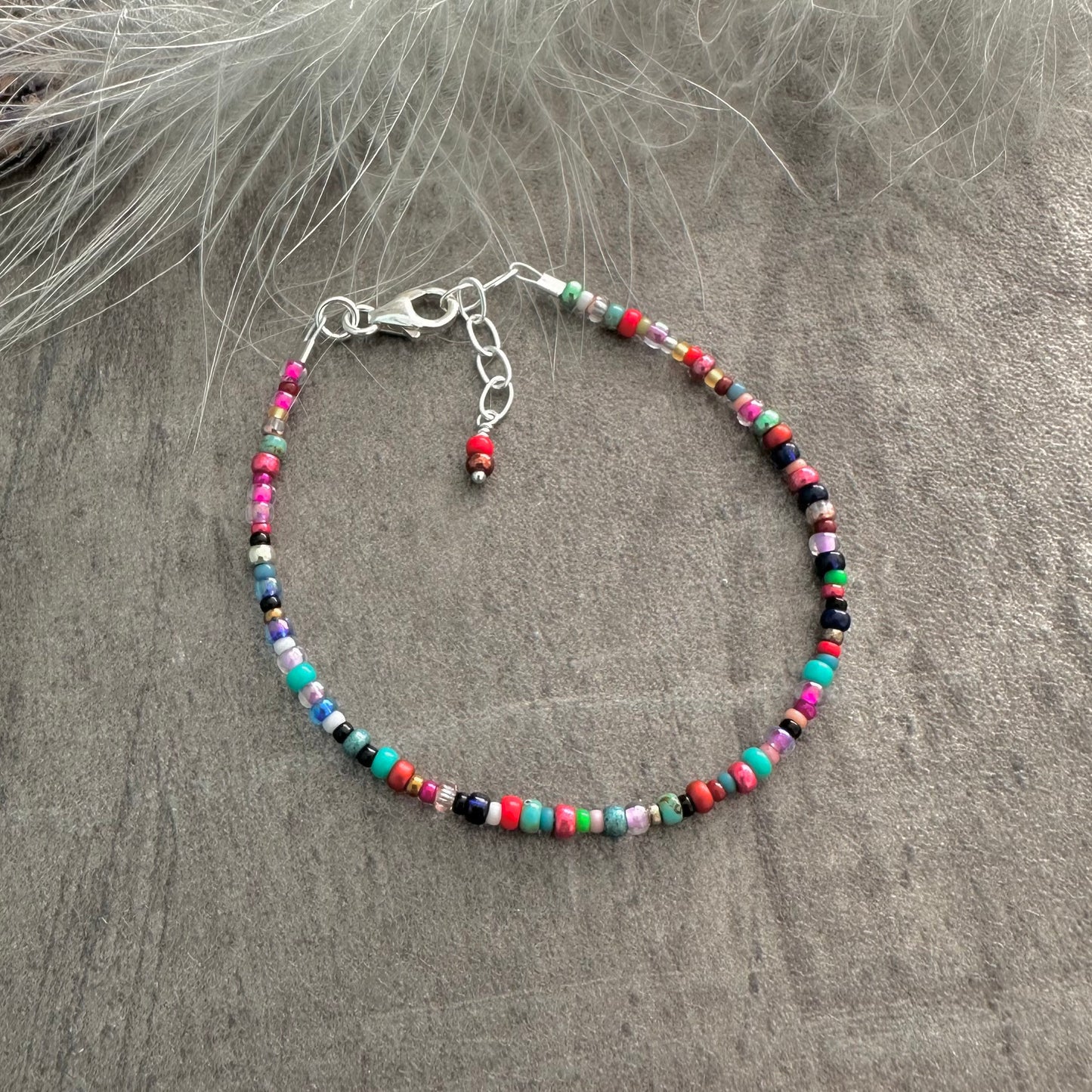 Every Colour Bracelet with seed beads, multicolour bracelet