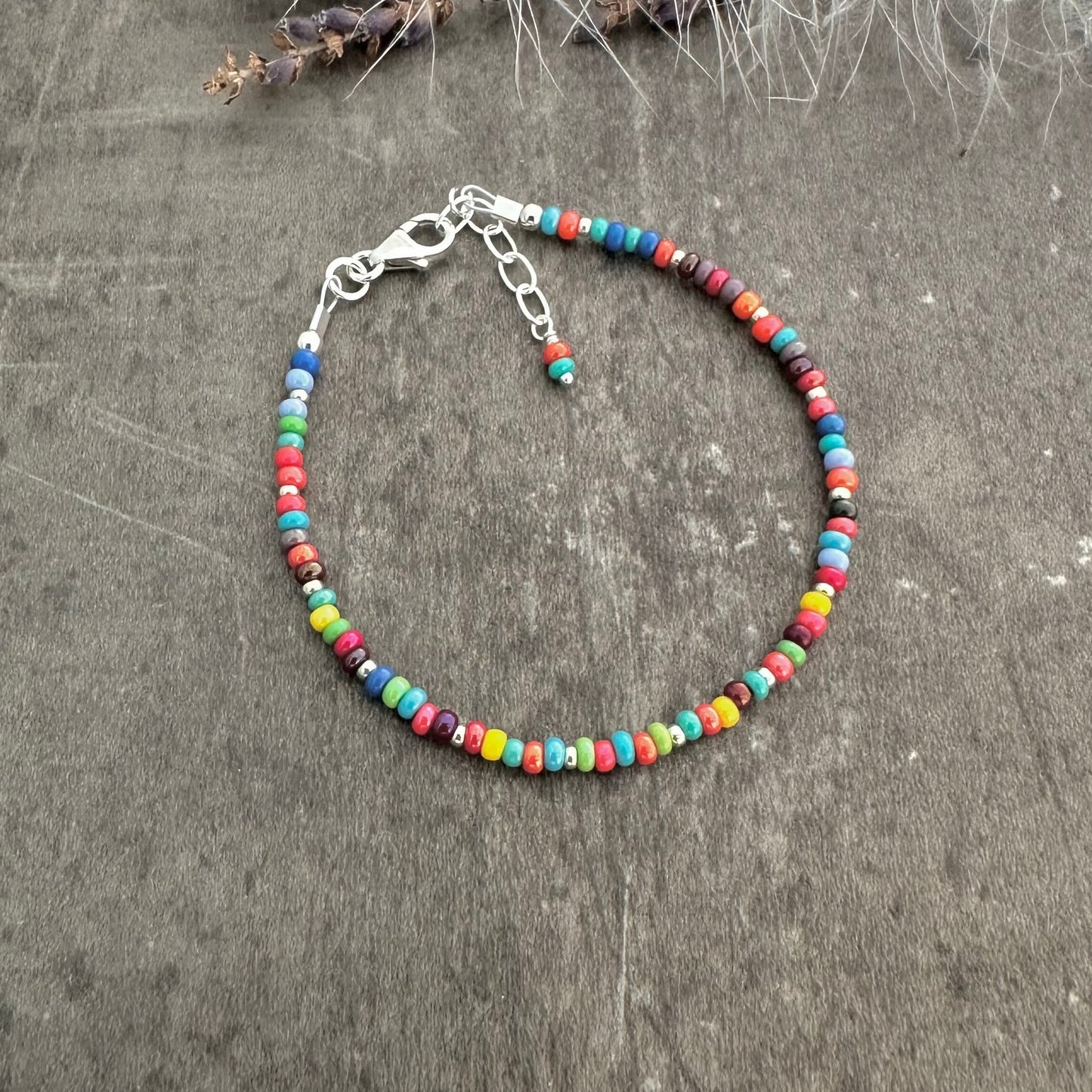 Colourful Summer Beaded Bracelet with seed beads